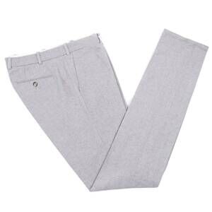 NEW LUIGI BORRELLI NAPOLI men's soft twill cotton pants in heathered light gray